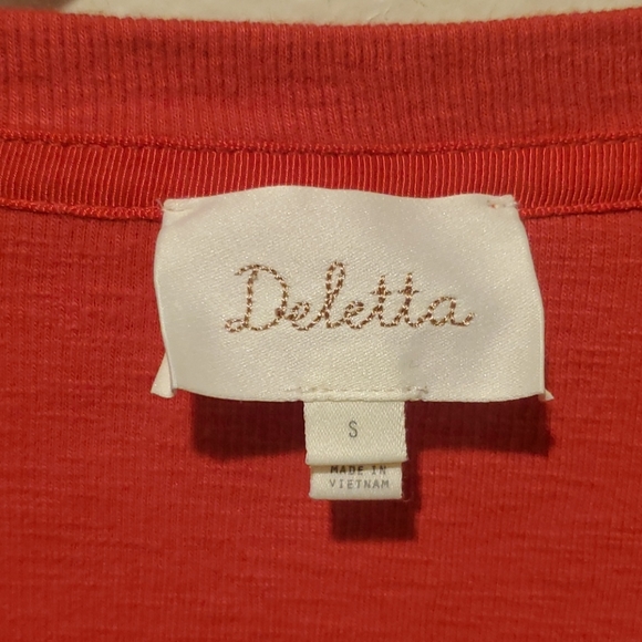 ❤ ANTHROPOLOGIE DELETTA LACE UP 3/4 SLEEVE TOP, SMALL - Picture 4 of 10